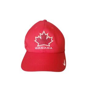Red Nike Canada Baseball Cap with Maple Leaf